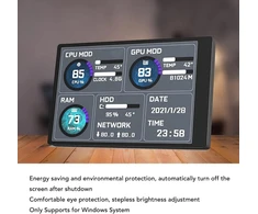 Elprico 3.5 colių Ips Usb mini ekranas, Aida64 Pc Cpu Ram duomenų monitorius, Pc jutiklių skydelio ekranas, temperatūros monitorius kompiuteriui, temperatūros stebėjimas, 360° pasukimas, energijos taupymas