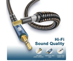 Emk stačiakampis 3.5 mm Aux kabelis, Jack 3.5 mm Trs stereo audio kabelis, Jack į 90 laipsnių Aux kabelis, kampinis kištukas Aux linija išmaniesiems telefonams, automobiliui, Echo garsiakalbiui, Soundbar, ausinėms (0.5 m, Right Angle)