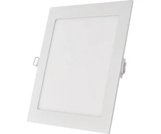 Emos led panelis 18 w kvadratinis 1600 lm įleidžiamas lubinis šviestuvas baltas, skersmuo 22.5 cm, itin plonas montavimo gylis 2.1 cm, šviesos spalva neutrali balta 4000 k su led tvarkykle