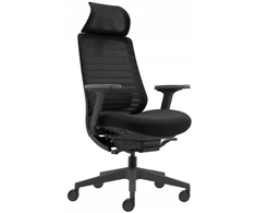 Ergonomiška biuro kėdė Kivi, juoda, sukama, sinchroninė