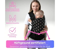 Ergonomiška Dromader vaikiška nešioklė 6-15 kg, medvilninė, su gaubtu