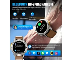 Esfoe gps karinis išmanusis laikrodis vyrams 48 mm / 5atm ir ip69k atsparus vandeniui / 45+ dienų baterija, 1.43 colio amoled išmanusis laikrodis vyrams su telefono funkcija, kompasas, barometras, širdies ritmas, 170+ sporto režimų, fitnesas