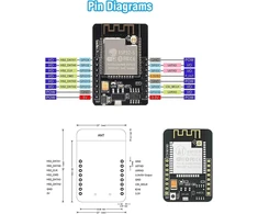 Esp32-cam wifi bluetooth modulis binghe esp32-cam kūrimo plokštė su ov2640 kamara moduliu + 2.4g išorinė antena + esp32-cam-cm programavimo modulis su mini usb suderinamas su arduino