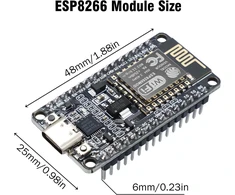 Vaizdo plokštė Esp8266 nodemcu lua v2 kūrimo plokštė ruizhi 3 vnt. esp8266 esp-12f lua wifi nodemcu su cp2102 moduliu type-c sąsaja, suderinama su arduino ide/micropython