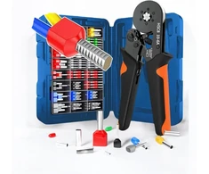 Espectronix Hsc8 10-6a repliavimo įrankių rinkinys, anglinio plieno rankenų rinkinys su gnybtais, 1200 vienetų, šešiakampis repliavimas, šaltai presuotos kabelių jungtys