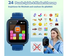 Eunicecg išmanusis laikrodis vaikams berniukams mergaitėms 24 žaidimai mp3 muzika hd kamera tėvų kontrolė žingsniamatis 13 žadintuvas skaitmeninis laikrodis vaikų dovanos gimtadienio kalėdų žaislas 3 4 5 6 7 8 9 10 metų