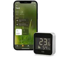 Eve Shutter Switch - išmanusis roletų valdiklis su integruotais tvarkaraščiais ir orų sąlygomis - išmanioji orų stotis, skaitmeninis termometras ir higrometras su orų tendencijų ekranu