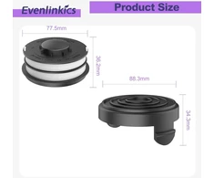 Evenlinkics ritė, skirta aldi gardenline glr glt ir einhell gc-et 4530 set, siūlų ritė 3405685, ritės dangtelis tle-02-1 (4 atsarginės ritės + 1 ritės dangtelis)
