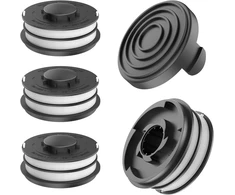 Evenlinkics ritė, skirta aldi gardenline glr glt ir einhell gc-et 4530 set, siūlų ritė 3405685, ritės dangtelis tle-02-1 (4 atsarginės ritės + 1 ritės dangtelis)