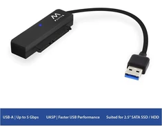 Ewent adapterio keitiklio kabelis usb 3.0/gen.1 (3.1) į sata i/ii/iii 2.5 colio ssd/hdd - juodas