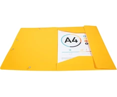 Exacompta 55909e plastikinių aplankų rinkinys su 3 vidiniais atvartais ir 2 elastinėmis juostelėmis Din A4 geltonos spalvos aplankas dokumentams, skirtas biurui ir mokyklai, 30 vnt.