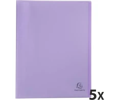 Exacompta 88475e plastikinių įmautų rinkinys Chromaline Pastel 80 skaidrių kišenių, 160 peržiūros puslapių, pagamintas iš vidutinio kietumo permatomo polipropileno Din A4, pastelinės spalvos