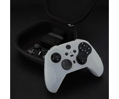 Extremerate Playvital apsauginis neslystantis silikoninis dėklas + 2 nykščių gaubteliai, skirtas XBOX Elite Series 2/series 2-core valdikliui (pusiau permatomas)