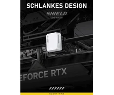Ezdiy-fab Shield Pcie 5.1 Gpu maitinimo adapteris 12vhpwr/12v2x6 16 kontaktų stačiu kampu skirtas 12+4 kontaktų Rtx 3090ti 4070ti 4080 4090 Gpu, 90 laipsnių kampu Std tipas, baltas, 1 vnt.