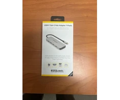 Ezquest usb-c gen 2 adapteris su 7 prievadais - 3x usb-c 10 gb/s gen 2, 3x usb 3.0 5 gb/s prievadai ir 1x usb-c maitinimo šaltinis 3.0 su 5 gb/s duomenų perdavimu