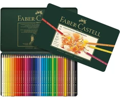 Faber-castell Polychromos 110095 spalvoti pieštukai 36 metaliniame dėkle ir Pitt Graphite piešimo rinkinys