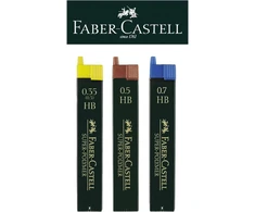 Faber-castell Super Polymer 0.35/0.5/0.7 mm Hb pieštuko švinelių rinkinys