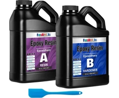 Fansarriche epoksidinė derva, skaidri, netoksiška, 128oz/3780ml, dervos santykis 1:1, krištolo skaidrumo danga medienai, meniniams kūriniams, restauravimui