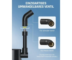 Fanttik X9 Ace Mini dviračio pompa, akumuliatorinis kompresorius, 32s greitai pripučiama elektrinė dviračio pompa, 150 Psi oro pompa su Presta ir Schrader ventiliais, skirta plento, kalnų, elektriniams ir miesto dviračiams
