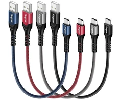 Fasgear Usb C kabelis, 4 vnt. 0,3 m Usb Type C 2.0 kabelis greitam įkrovimui ir didelės spartos duomenų perdavimui, suderinamas su Moto G7 Galaxy S10 One-plus 7 7pro Xperia L1 Hua-wei P20