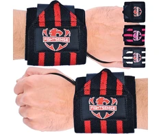 Fightsense Riešo įtvarai sunkumų kilnojimui, 45 cm aukščiausios kokybės riešo dirželiai (riešo dirželiai) su tvirta kilpa nykščiui, sporto salei, riešo įtvarai sunkumų kilnojimui