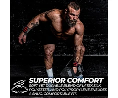 Fightsense Riešo įtvarai sunkumų kilnojimui, 45 cm aukščiausios kokybės riešo dirželiai (riešo dirželiai) su tvirta kilpa nykščiui, sporto salei, riešo įtvarai sunkumų kilnojimui