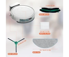 Fixbetter priedų rinkinys, skirtas Irobot Roomba Combo Essential Y0112/y0110/y0140/q0120/q011/q052, Irobot Roomba 105 Combo+ robotų dulkių siurblių atsarginės dalys su 1 pagrindiniu šepečiu, 4 filtrais, 4 šoniniais šepečiais, 4