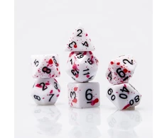 Flashowl d&amp;d kauliukų rinkinys su netaisyklingais raudonais taškeliais poliedriniai d20 kauliukai dungeons and dragon 7 kauliukų rinkinys (raudonas)