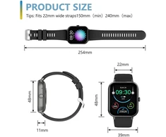 Flintronic išmanusis laikrodis moterims ir vyrams, 1.83 colio hd išmanusis laikrodis su telefono funkcija, vandeniui atsparus fitneso laikrodis su spo2/kraujo spaudimo/širdies ritmo monitoriumi/miego monitoriumi, kelių sporto šakų režimų žingsniamatis