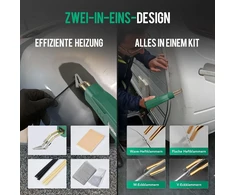 Foliv 200 W plastikų suvirinimo aparatas, plastikų suvirinimo aparato rinkinys, 2-in-1 suvirinimo aparatas, automobilio buferio remonto rinkinys su 1000 vnt. suvirinimo vinių, 16 plastikinių suvirinimo strypų ir švitriniu popieriumi, replės, peiliai