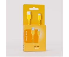 Forever Colorum Usb į Usb C kabelis 60 W geltonas - 1.8 m įkrovimo kabelis Usb C Usb A įkrovimui ir duomenų sinchronizavimui 2.0 480 Mbps - greito įkrovimo kabelis Usb C į Usb A išmaniesiems telefonams, planšetiniams kompiuteriams