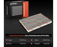 Frankberg salono oro filtras žiedadulkių filtras su aktyvintos anglies filtru, suderinamas su Qashqai +2 I J10 Jj10e Nj10 1.5l-2.0l 2007-2013 X-trail T31 2.0l 2.5l 2007-2013, pakeičia # 27277jd10a