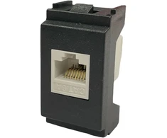 Frutto Rj45 Utp Cat.6a suderinama vimar modulinė jungtis 8 kontaktų ethernet kabeliui įmontuotas kištukas užspaudimui be įrankių juoda