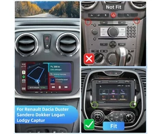 Automagnetola Fuluku 4+64g Android automobilinis radijas, skirtas Renault Dacia Duster Sandero Dokker Logan Lodgy Captur su belaidžiu Carpaly ir Android Car, 8 colių Ips jutiklinis ekranas su Bluetooth 5.0/gps/atbuline Kamera/fm