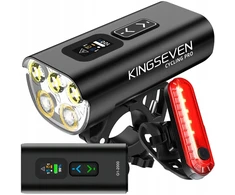 Galingas dviračio žibintas led priekinis + galinis 2000lm žibintuvėlis 10000mah dviračiui