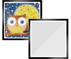 Ganility 2 vnt. deimantinės tapybos rėmelių rinkinys, 30 x 30 cm deimantinės tapybos paveikslų rėmelis, juodas magnetinis rėmelis, priedai deimantinei tapybai, skirtas sienų, šaldytuvo, durų ir langų dekoravimui