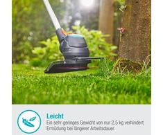 Gardena Comfortcut akumuliatorinis trimeris 23/18v P4a Ready-to-use Set: žolės trimeris su 230 mm pjovimo apskritimu, teleskopine rankena ir pasukama trimerio galvute, įsk. 18v P4a akumuliatorius (14701-20)
