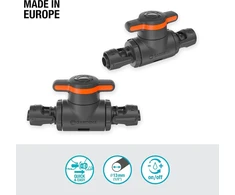 Gardena Micro-drip System reguliavimo ir uždarymo vožtuvas 13 mm (1/2 colio): lengvas vamzdžio uždarymas ir nuolatinis vandens srauto reguliavimas, priedai klojimo ir lašinimo vamzdžiams (13207-20)