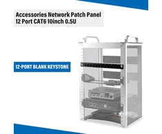 Geeekpi 12 prievadų patch panelis, 0.5u Cat6 tinklo patch panelis, skirtas Deskpi Rackmate T1/t0/t2 montavimui į stelažą ir 10 colių serverių stelažui/tinklo spintai