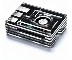 Geeekpi akrilinis dėklas, skirtas raspberry pi 3 b+ su aušinimo ventiliatoriumi, raspberry pi heatsinks, suderinamas su raspberry pi 2b/3b/3b+