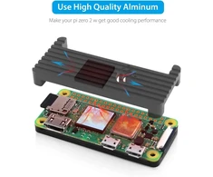 Geeekpi Raspberry Pi Zero 2 W dėklo rinkinys su Raspberry Pi Zero 2 W aliuminio pasyvaus aušinimo dėklu, Qc3.0 greito įkrovimo maitinimo šaltiniu, radiatoriumi, 20 kontaktų Gpio jungtimi, 4 prievadų Usb šakotuvas, įjungimo/išjungimo jungiklio kabelis, 124731