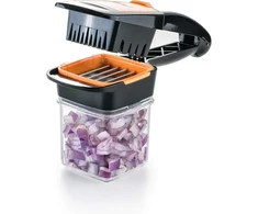Genius Nicer Dicer Quick, nerūdijantis plienas, plastikas, žalia ir oranžinė, 7 dalys