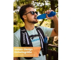 Gertuvė Dornna - bėgimo liemenė moterims ir vyrams su 2 buteliukais po 500 ml, universalaus dydžio bėgimo liemenė, bėgimo kuprinė vyrams, bėgimo kuprinė.