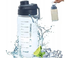 Gertuvė su motyvaciniu žymėjimu 1500 ml, tinkama sportui ir treniruotėms, didelė
