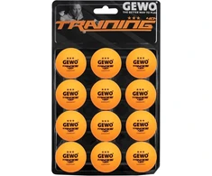 Gewo stalo teniso kamuoliukai Training 40+ - 3 žvaigždučių stalo teniso kamuoliukas, pagamintas iš abs plastiko su siūle - aukštos kokybės plastikinis treniruočių kamuoliukas, skersmuo 40+ mm, 12 vnt.
