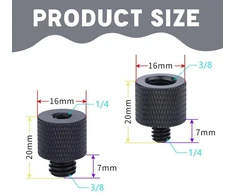 Ghpkotw 4 vnt. sriegių adapterių rinkinys nuo 3/8 colio iki 1/4 colio ir nuo 1/4 colio iki 3/8 colio trikojo adapteris, pagamintas iš aliuminio lydinio, kameros varžtų adapteris garsiakalbiams, trikojams, lempų trikojams, kamerų trikojams, mikrofonui