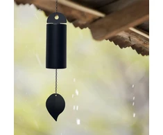 Gilaus tono varpelis "serenity" - metalinis cilindrinis vėjo varpelis, antikvarinio vario spalvos, skirtas terasai, kiemui, verandai, sodo dekoravimui, 28 colių dydžio