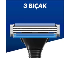 Gillette Sensor3 Skustuvas vyrams + 6 keičiamosios galvutės - juodas