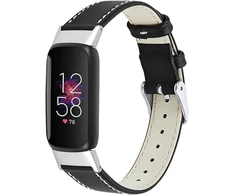Ginamart apyrankė, suderinama su Fitbit Luxe, skirta vyrams ir moterims, originalios odos pakaitinis dirželis prabangiam aktyvumo sekikliui
