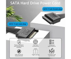 Gintooyun Sata maitinimo kabelis standžiajam diskui Sata 15 kontaktų jungtis (tėtis) į jungtį (mama) maitinimo ilgintuvas Hdd standžiajam diskui (61 cm)